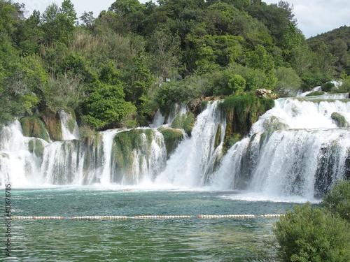 Fototapeta Naklejka Na Ścianę i Meble -  The Krka National Park with it’s waterfalls, Dalmatia, Croatia, is a popular hiking area