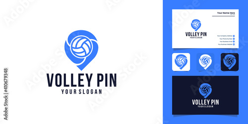 sports locations volleyball logo design and maps point logo design and business card