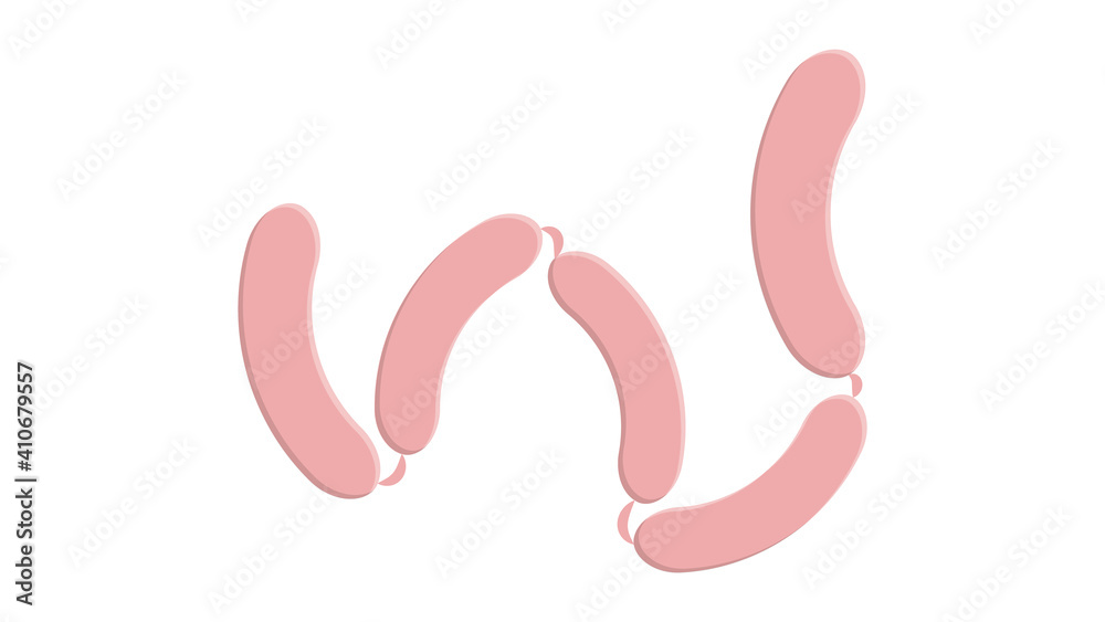 Grilled sausages. Cold bar food with beer. Pub single icon in cartoon style symbol stock illustration Grilled sausages. Cold bar food with beer. Pub single icon in cartoon style symbol stock illustration
