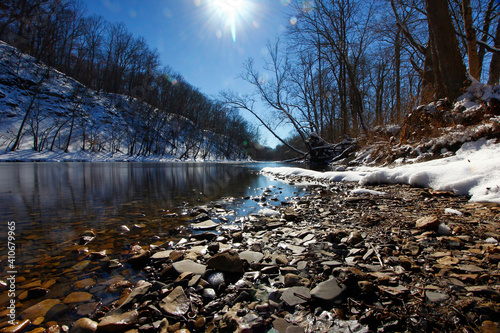 Highbanks Metro Park, River Bluff Area, in Winter, Columbus, Ohio photo