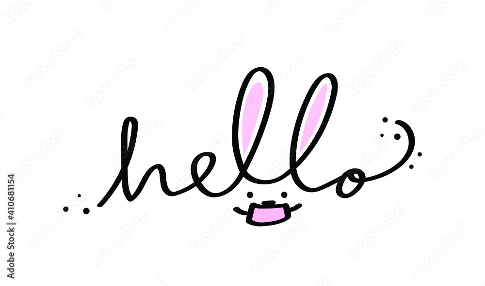 Easter 2021: Hello with bunny wearing a mask for Easter or baby party invitation cards during the COVID-19 pandemic Easter 2021: Hello with bunny wearing a mask for Easter or baby party invitation cards during the COVID-19 pandemic