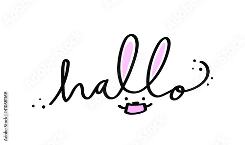 Ostern 2021: Osterhase mit Maske "Hallo" Schriftzug