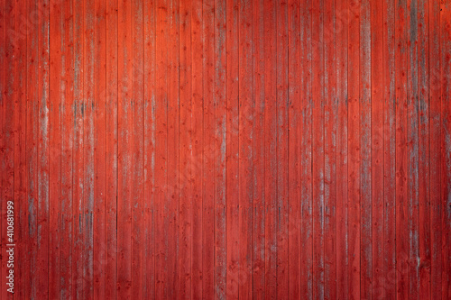 Red barn wall in the evening sun. photo