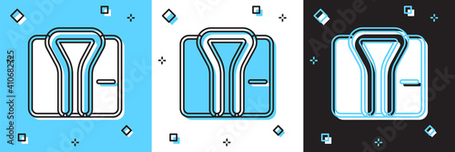 Set Bathrobe icon isolated on blue and white, black background. Vector.