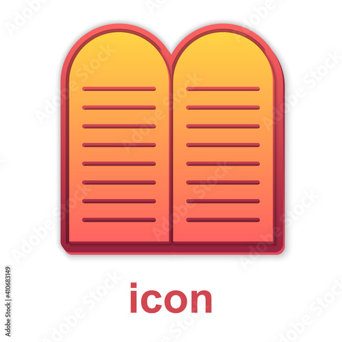 Gold The commandments icon isolated on white background. Gods law concept. Vector.