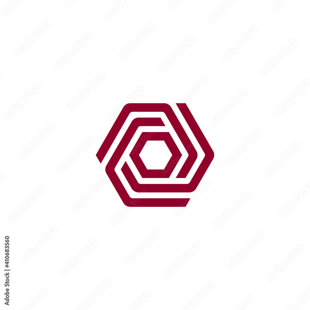 Hexagon logo design with geometry