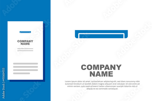 Blue Long luminescence fluorescent energy saving lamp icon isolated on white background. Logo design template element. Vector.