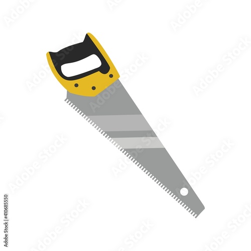 Hand Saw, color vector illustration isolated on white background.