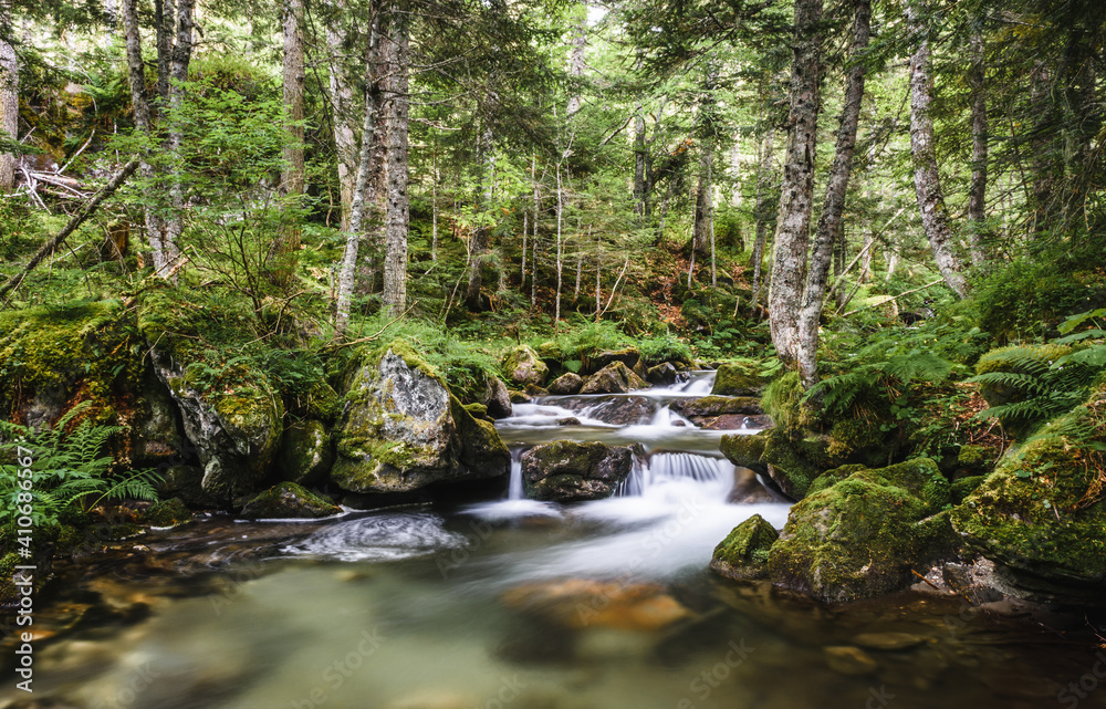 Amazing creek with little waterfall (France Pyrenees Mountains). Amazing creek with little waterfall (France Pyrenees Mountains).