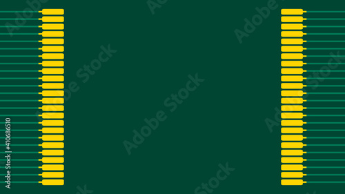 Printed circuit board. microcircuit green with copper tracks