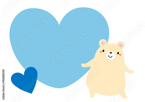 ハート白クマイラスト04