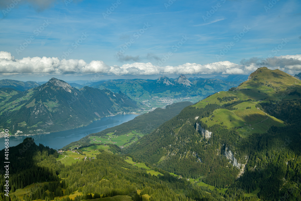 Beautiful view on lake Lucerne and surrounding Alps, Switzerland