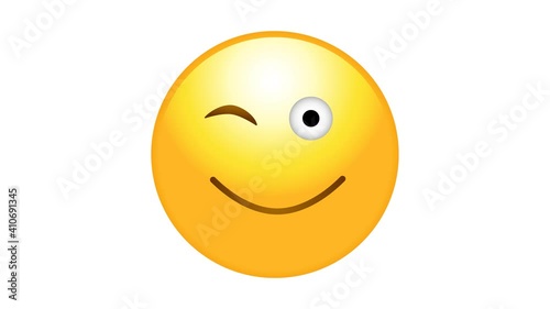 Animated smiley with eyes in a protective mask against infection. The mask gradually dissolves into a smile - a symbol that the pandemic will end, and instead of masks there will be a smile.
