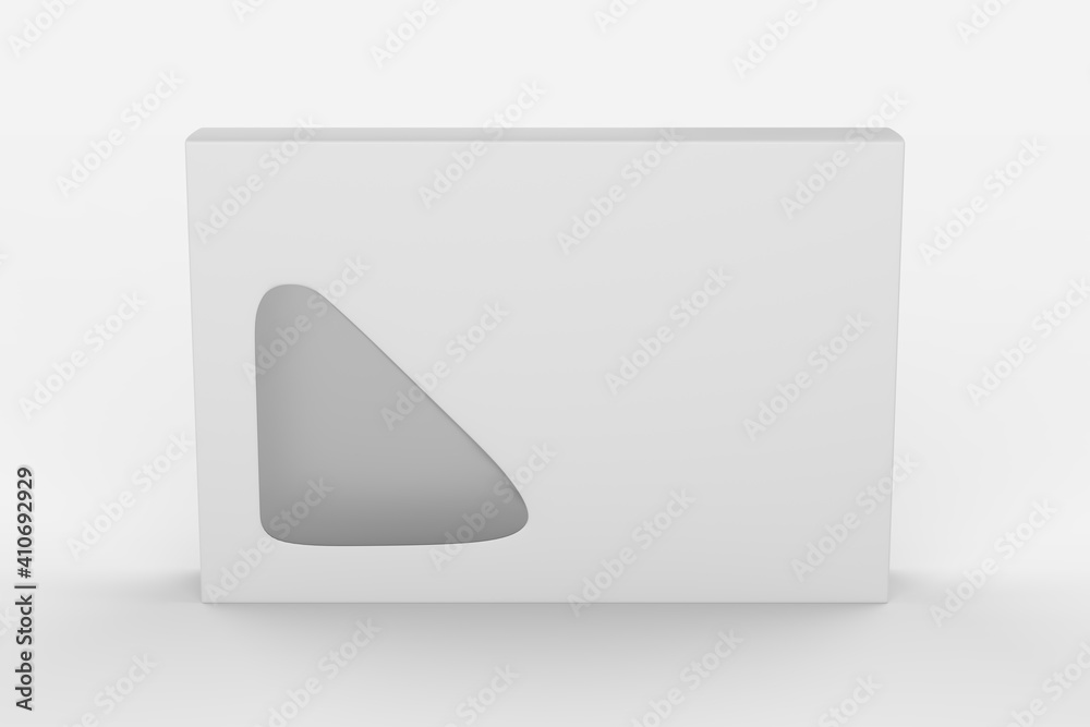 hard Box with front transparent window isolated on white background. 3d illustration hard Box with front transparent window isolated on white background. 3d illustration