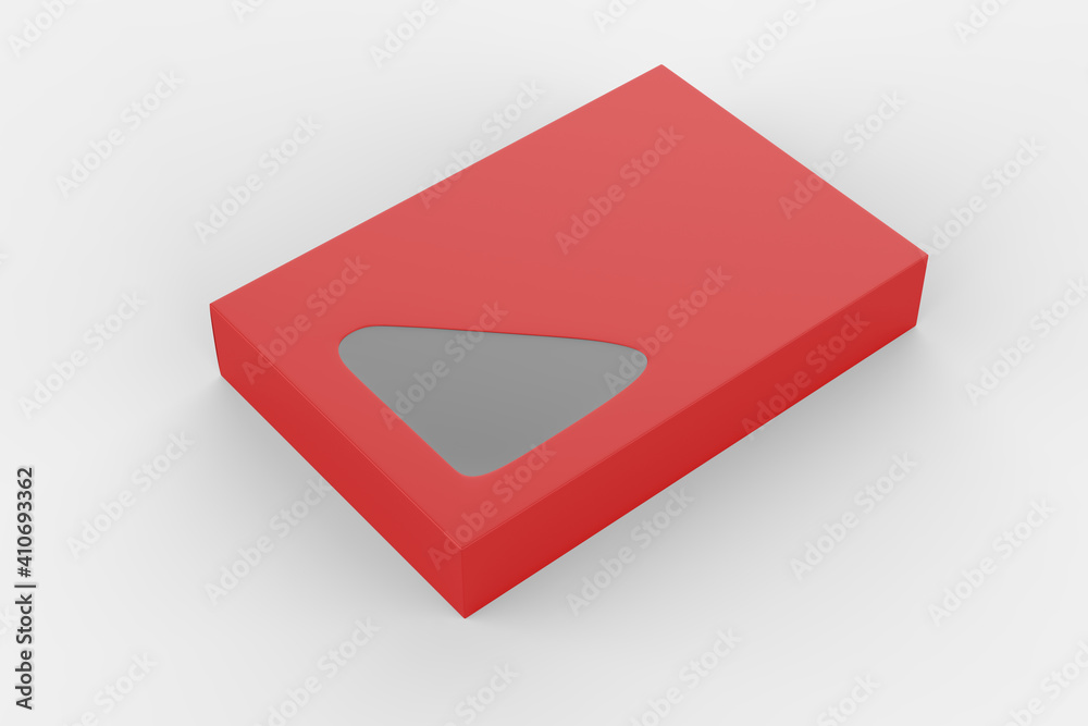hard Box with front transparent window isolated on white background. 3d illustration hard Box with front transparent window isolated on white background. 3d illustration