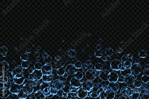 Soap bubbles on a transparent background. Bubble background