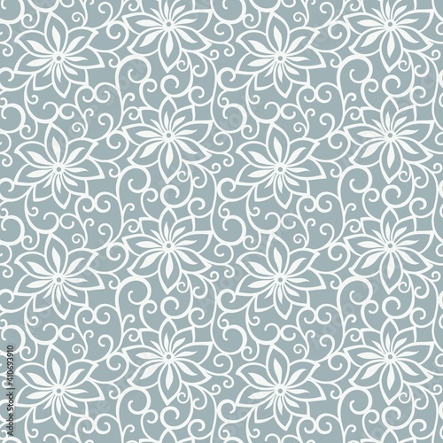 seamless blue floral background