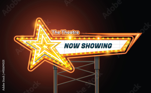 light sign billboard cinema star shape