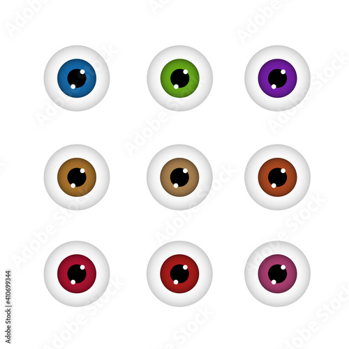 eye color optics red gray lens medicine green blue illustration graphic design