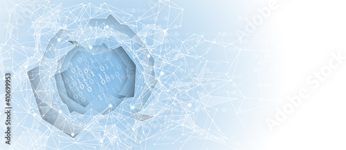 Quantum processing. Deep learning artificial intelligence. Future new technology  for business or science presentation