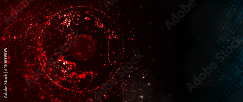 Quantum processing. Deep learning artificial intelligence. Future new technology  for business or science presentation