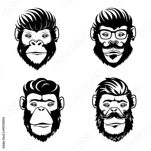 Canvas Print Cool monkeys logo design
