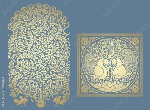 paisley floral pattern, textile , Rajasthan, royal India	
