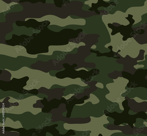 Green woodland camouflage pattern, repeat print. Ornament.