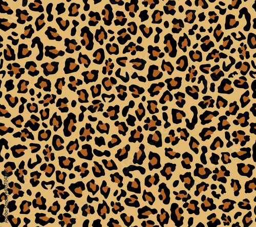  Leopard vector pattern seamless background. Animal's skin. Cat