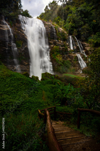 Vachirathan Waterfall doi Intanon in the morning Chiangmai Thailand