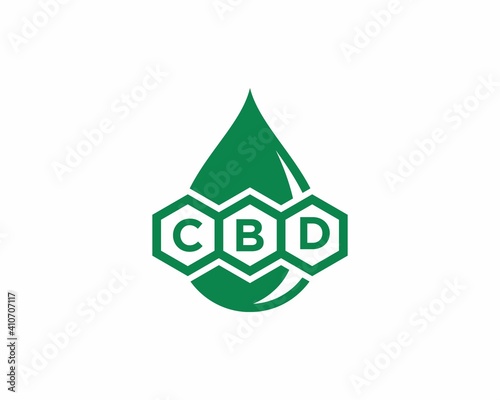 Oil Drop With CBD Logo Vector 001