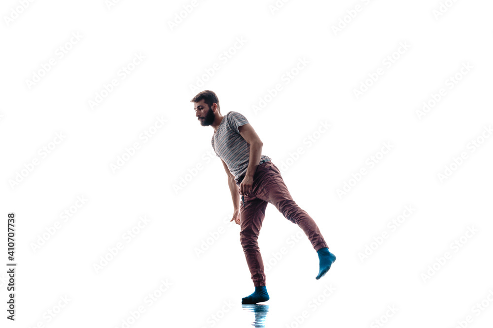 Modern style dancer isolated on white background Modern style dancer isolated on white background