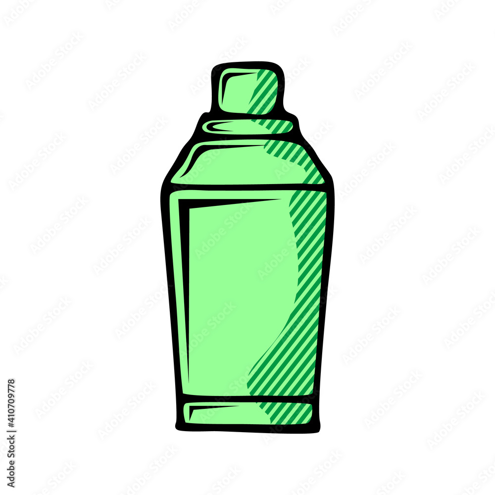 Shaker cocktail icon in flat style. Alcohol bottle vector illustration Shaker cocktail icon in flat style. Alcohol bottle vector illustration