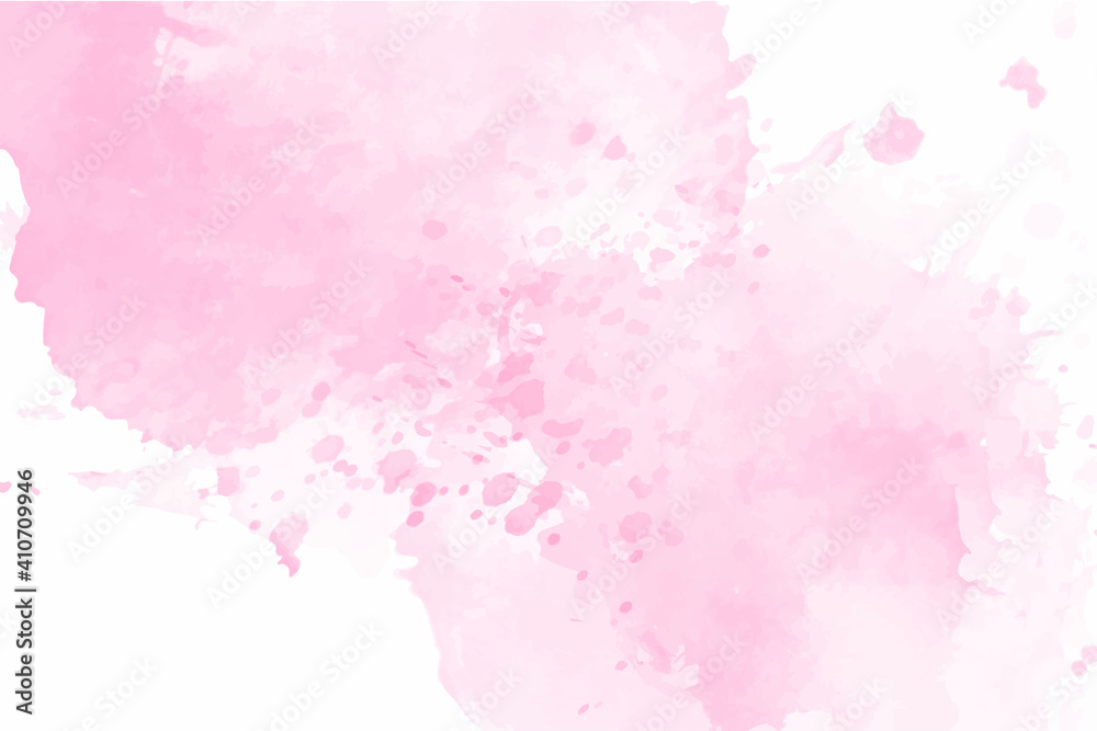 Abstract light pink watercolor background with blotchy drops vector illustration.