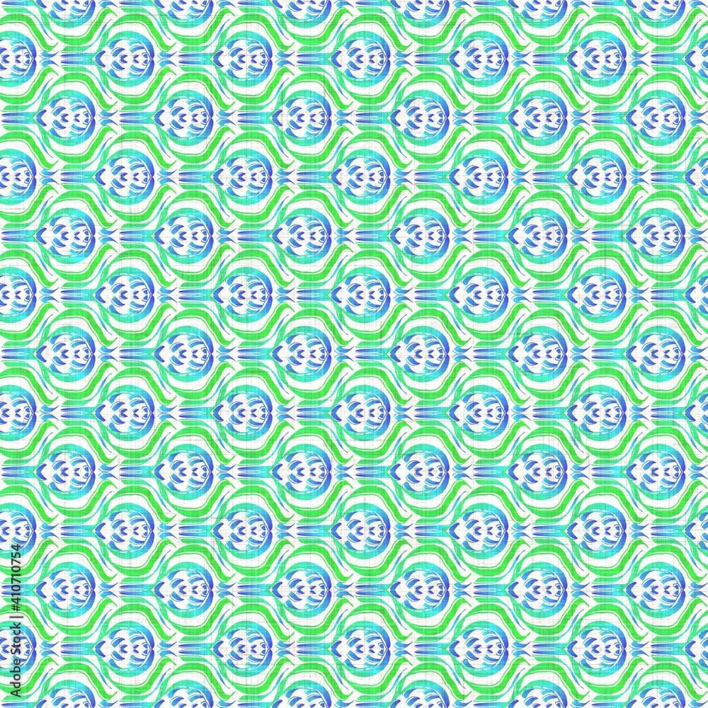 Turquoise blue uneven stripe linen texture background. Seamless mottled textile effect. Distressed aqua dye pattern. Coastal cottage beach decor, modern sailing fashion, soft furnishing repeat cloth