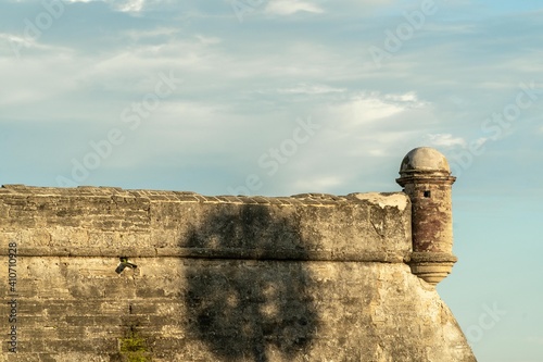 San Agustin, Florida, United States. March 1, 2020: Fortress of San Marcos and blue sky. San Marcos castle. photo