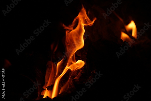 fire in the fireplace © Rina Rom