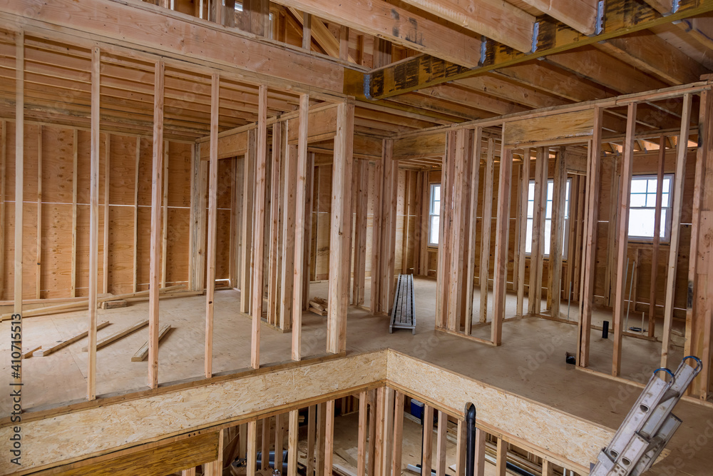 New home construction framing of a house under construction New home construction framing of a house under construction