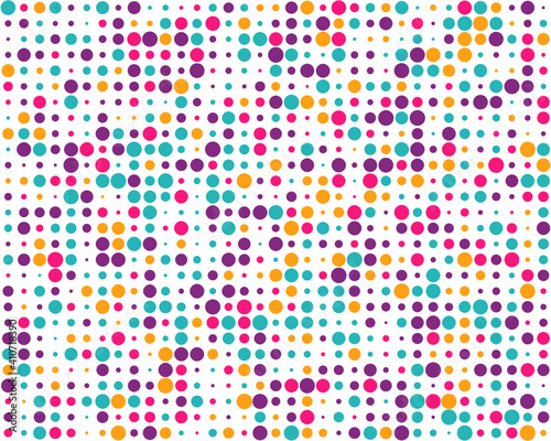 SVG Pattern with colorful dots, Seamless vector background