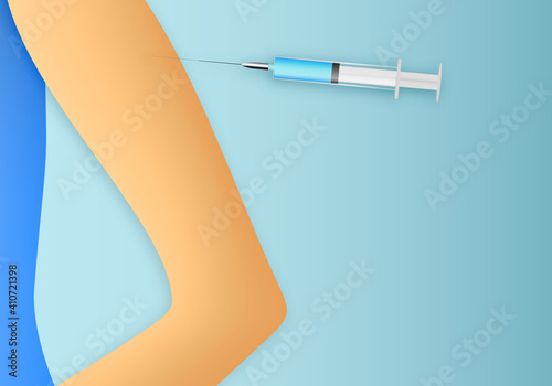 Giving in of Covid vaccine.