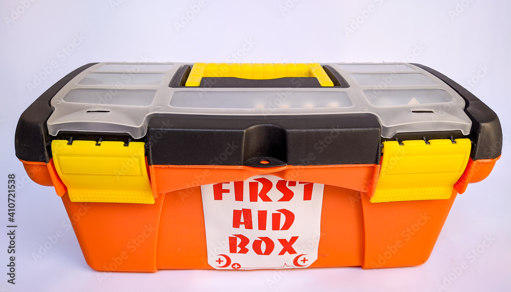 First Aid Kit Box On Plain Background First Aid Kit Box On Plain Background