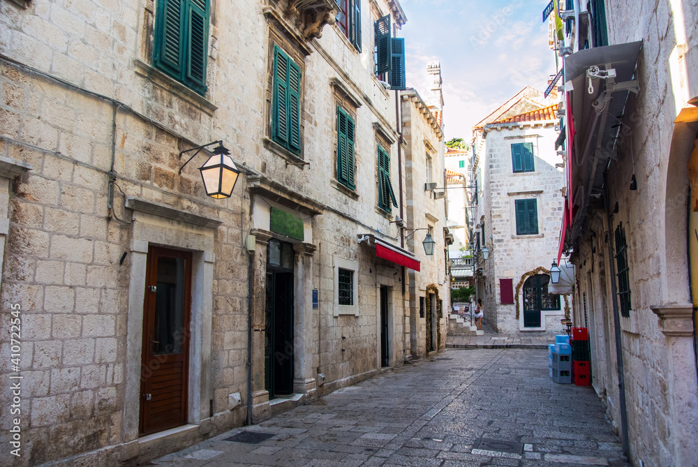 Obraz premium Dubrovnik old town in Croatia, corridors with stories