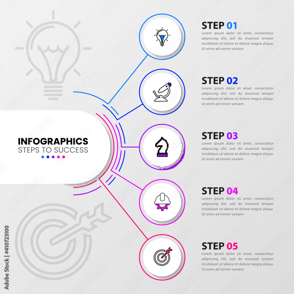 Infographic design template. Business concept with 5 steps Stock Vector ...