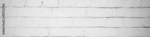 Rustic White Brick Wall Facade Surface. Colored Brickwall Texture Background.