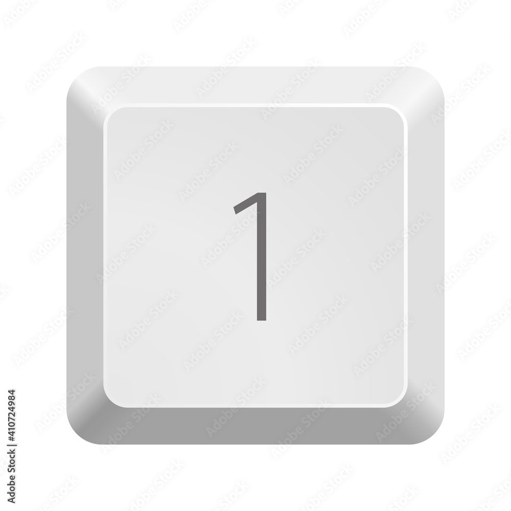 Button with number 1. Icon Vector Illustration. Button with number 1. Icon Vector Illustration.