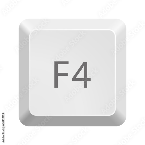 Button with F4 symbol . Icon Vector Illustration.