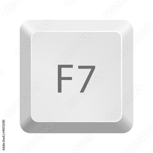 Button with F7 symbol . Icon Vector Illustration.
