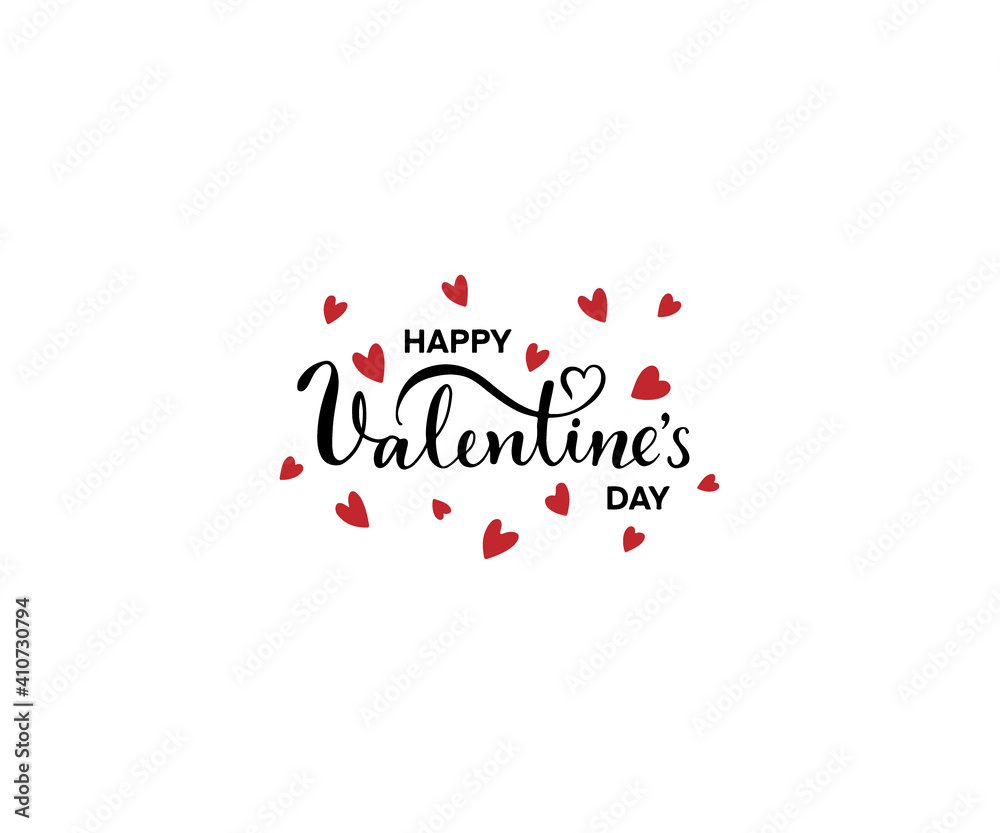 Valentines Day illustration with lettering text Valentines Day illustration with lettering text