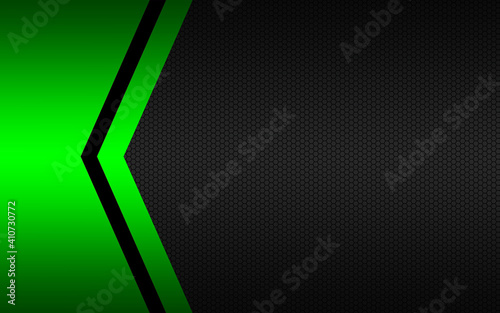 Black and green abstract vector background with polygonal pattern. Template for your banner and presentation. Modern vector design illustration