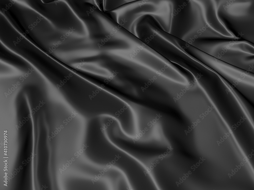 Fototapeta premium Abstract background luxury cloth. Smooth elegant black silk or satin